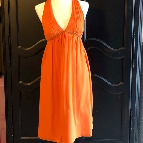 Max & Cleo Dresses | Max And Cleo Tangerine Silk Halter Dress | Color: Orange | Size: 6 | Katzkicks's Closet Max & Cleo Dresses | Max And Cleo Tangerine Silk Halter Dress | Color: Orange | Size: 6 | Katzkicks's Closet